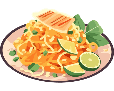 A plate of noodles with lime slices and cheese png