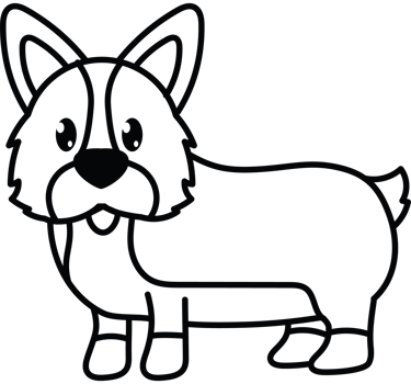 A black and white drawing of a dog png