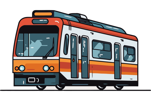 A cartoon train is shown on a black background png