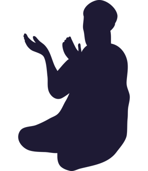 A silhouette of a person praying png