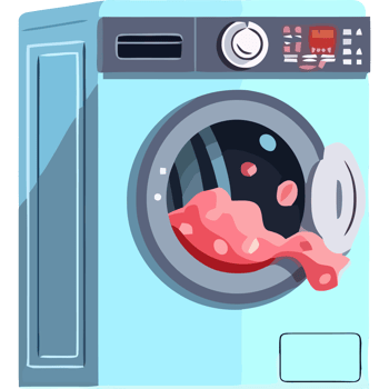 A washing machine with a pink liquid inside png
