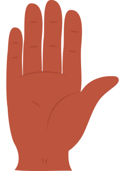 A hand with a palm up and a finger extended png