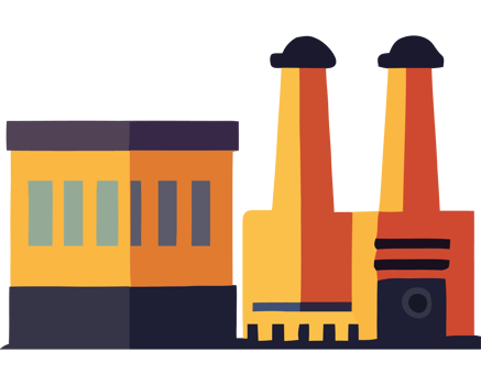 An illustration of a factory building png