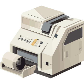 A printer with a roll of paper on top png