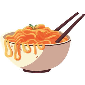 A bowl of noodles with chopsticks in it png