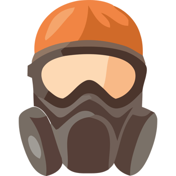 A gas mask icon with a hat and a mask png