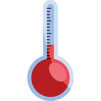 A thermometer with a red ball inside png