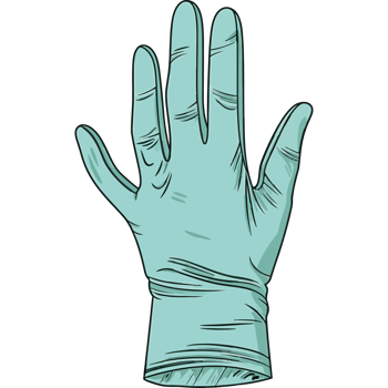 A glove with a hand in it png