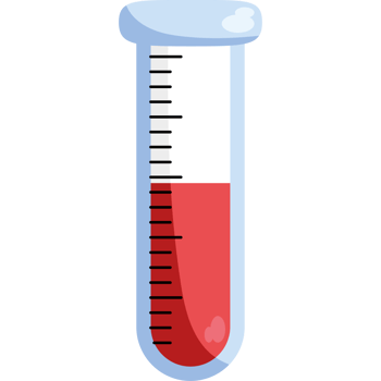 A red blood test tube with a white line png