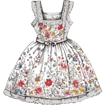 A dress with flowers and leaves on it png