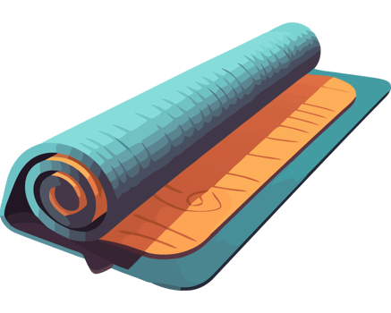 A rolled up yoga mat on a black background png