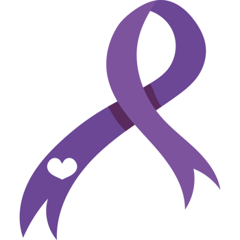 Purple ribbon with heart clipart png