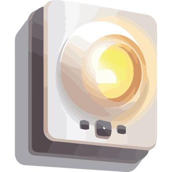 A light bulb on a wall with a yellow light png