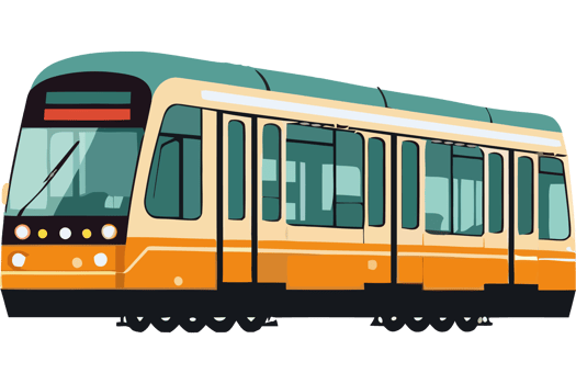 A train is shown in a cartoon style png