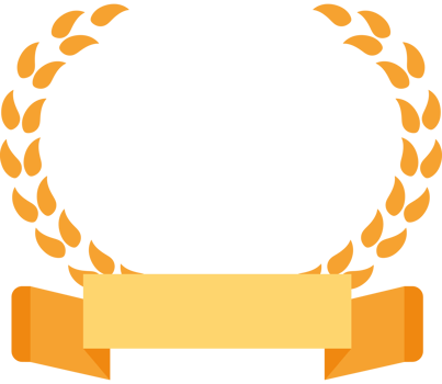 A golden laurel wreath with a ribbon on it png