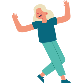 An illustration of a woman dancing png