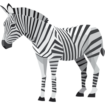 A zebra is standing in front of a black background png