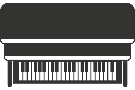 Piano icon on black background png