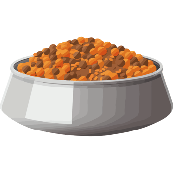 An illustration of a bowl of food with a cat in it png