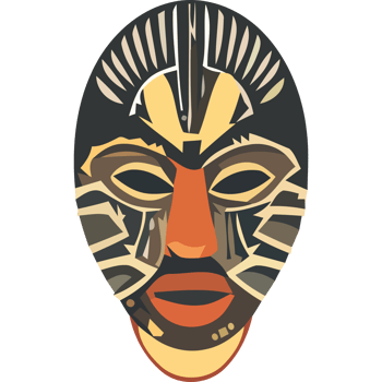 An african mask with a tribal design png