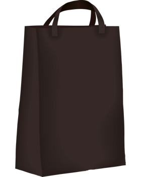 A brown shopping bag on a black background png