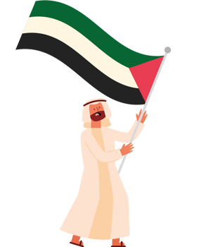 Man holding a flag png