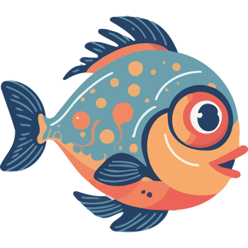 Fish with blue and orange eyes and a big mouth png