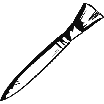 A black and white drawing of a knife png
