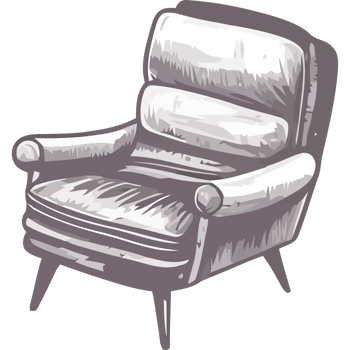 An illustration of a chair with a white background png