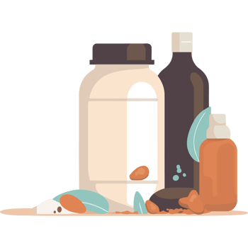 A bottle of almond oil, a bottle of olive oil, and a bottle of coconut oil png