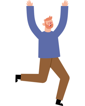 Happy man jumping in the air png