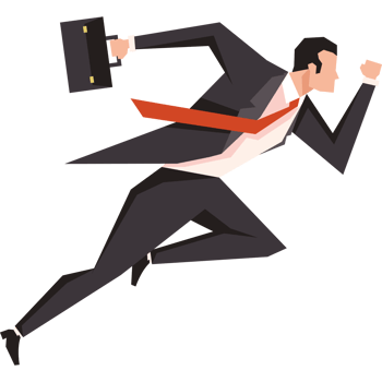 Businessman running clipart png