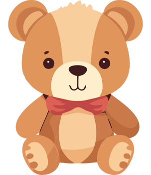 A brown teddy bear with a red bow tie png