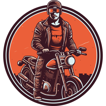 A man riding a motorcycle in a circle png