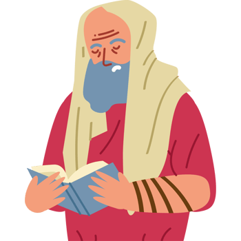 An old man reading a book png