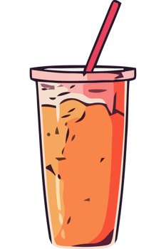 A glass of orange juice with a straw png