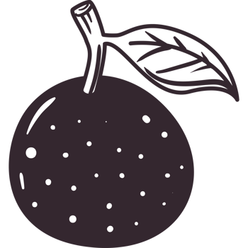 An illustration of a black fruit with white dots png