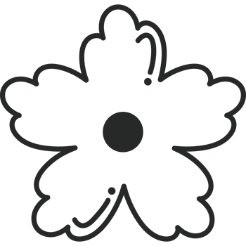 A black and white flower icon png