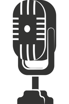 A microphone icon on a black background png