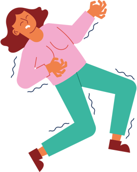Illustration of a woman falling down png