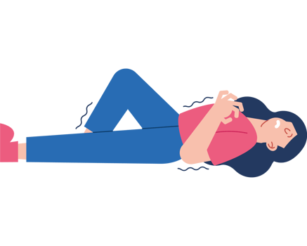 Illustration of a woman lying on the floor png