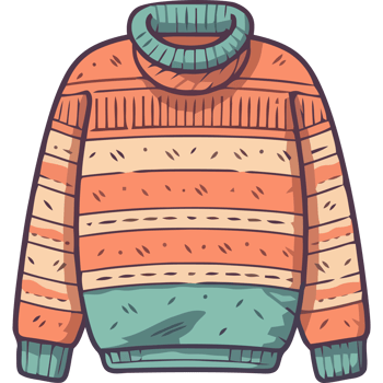 A sweater with a green and orange stripe png