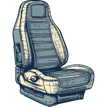 An old car seat with a blue seat png