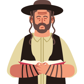 Jewish man praying with book png