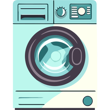 A washing machine icon with a blue background png