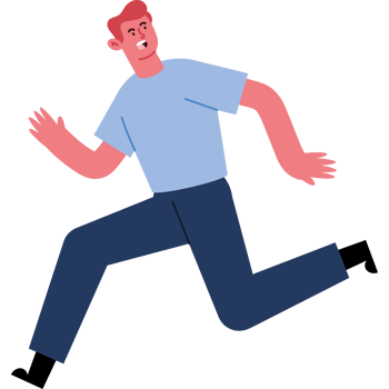 A man running in a cartoon style png
