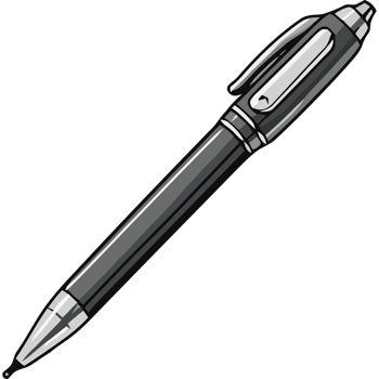 A black and silver pen on a black background png
