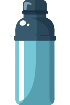 A blue water bottle with a lid png