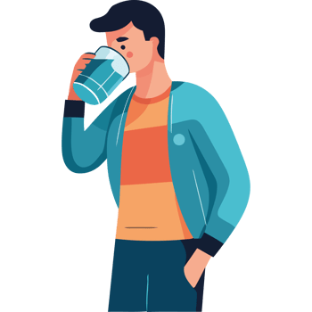 Man drinking coffee illustration png