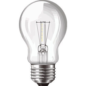 A light bulb is shown on a black background png